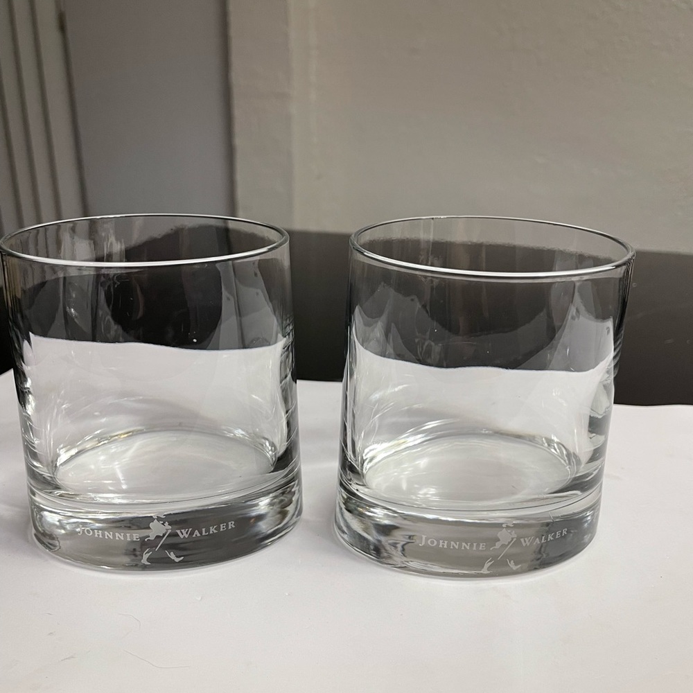 Johnnie Walker Embossed Diamond Prism Base Whiskey Glasses